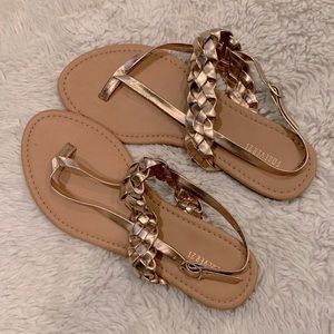 Forever 21 Rose Gold Braided Sandals 💛